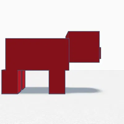 Figma heo Minecraft với tỷ lệ 1 pixel trong trò chơi