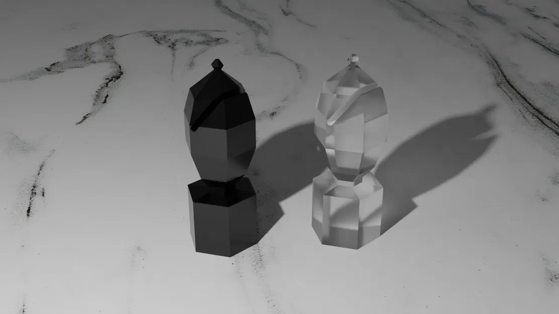 Tượng tượng trưng cho quân tốt cờ vua phong cách low poly - Image 1