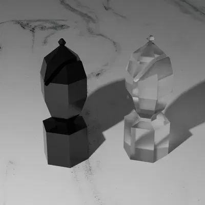 Tượng tượng trưng cho quân tốt cờ vua phong cách low poly