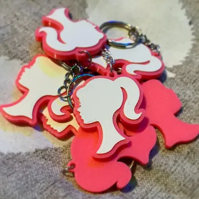 **Móc khóa Barbie đa sắc dễ in (M600)**