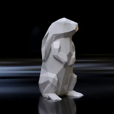 Thỏ low poly không cần hỗ trợ