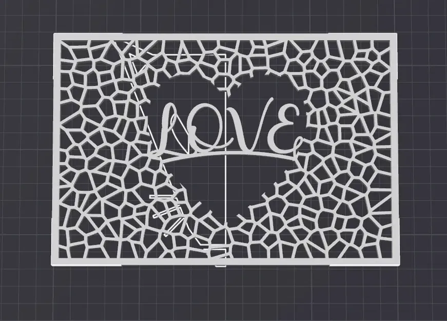 Trái tim khung với thiết kế Voronoi và tình yêu bên trong - Image 1