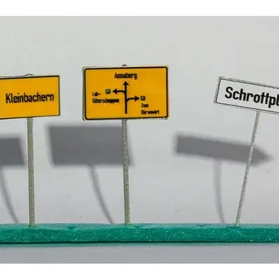 Biển báo đường H0 - Ortsschild/Vorwegweiser/Wegweiser