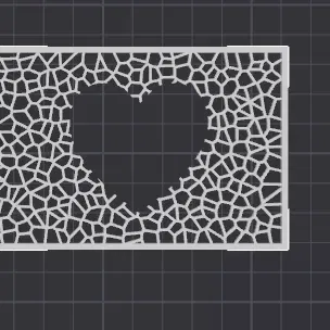 Trái tim khung với thiết kế Voronoi