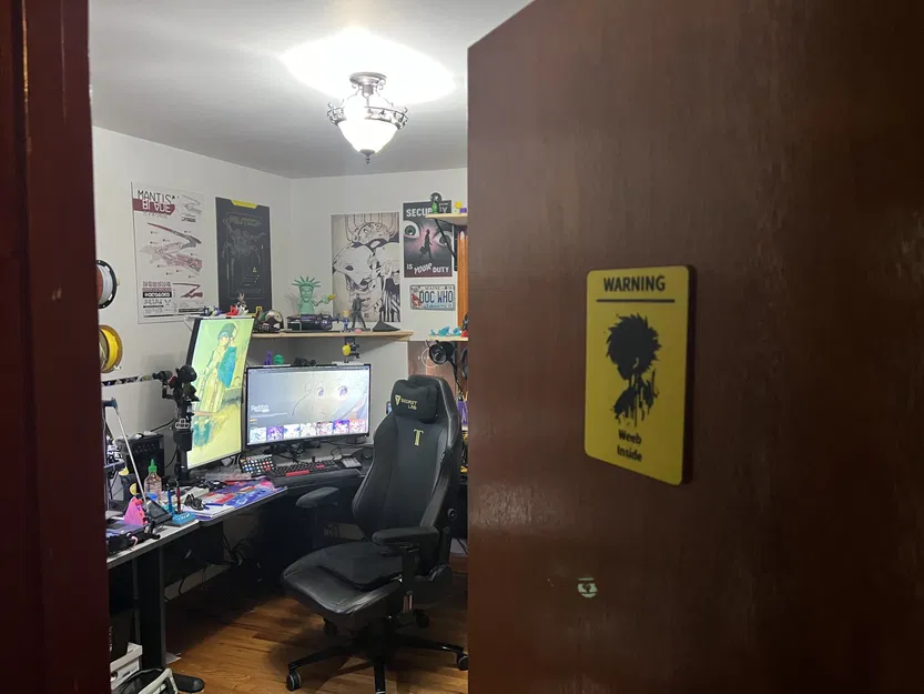 Biển cảnh báo - Gamer - Nhân vật nam phong cách anime - Image 1