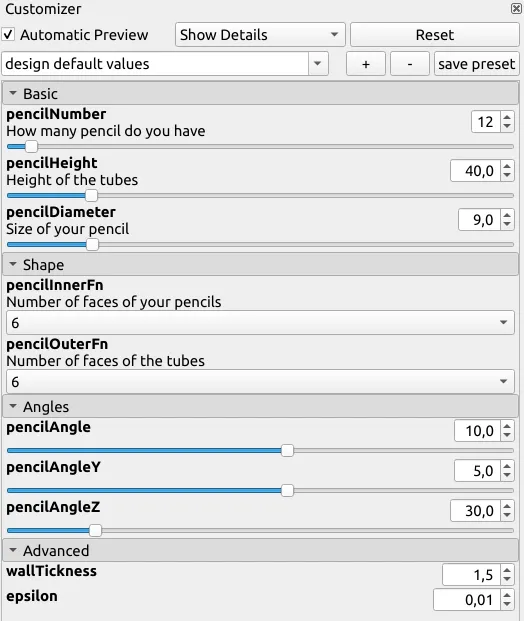 Giá đỡ bút chì/bút bi tùy chỉnh bằng OpenScad - Image 3