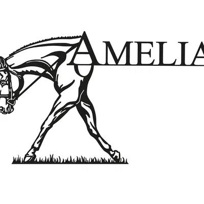 Ngựa Amelia đi trên cỏ