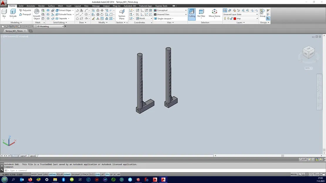 Giá đỡ thân xe Tamiya TT-01 cao 70mm - Image 1