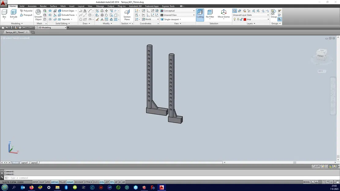 Giá đỡ thân xe Tamiya TT-01 cao 70mm - Image 2