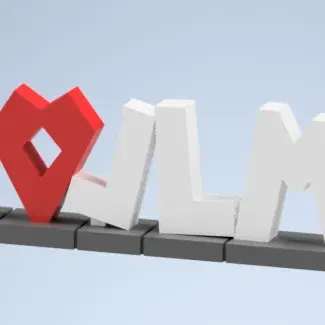 Tượng I Love Jerusalem - Thiết kế Low Poly