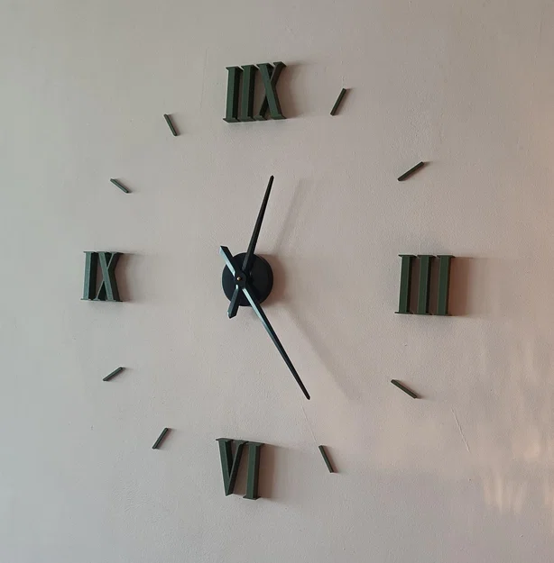 Đồng hồ treo tường lớn với số La Mã và hướng dẫn căn ch... - Image 1