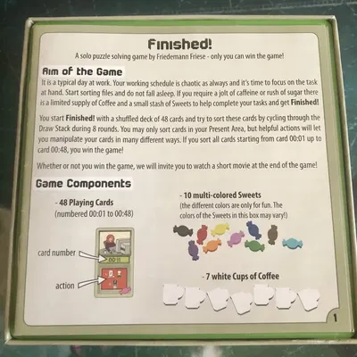 Hộp đựng thẻ bài cho trò chơi "Finished!