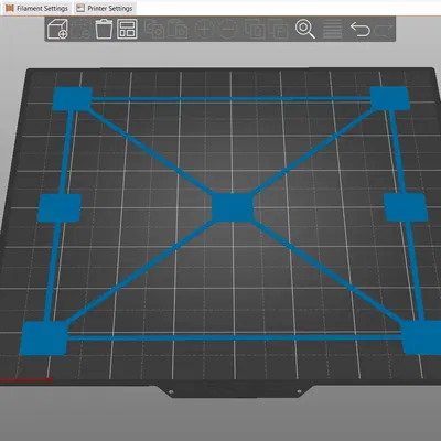 Bộ dụng cụ căn chỉnh giường in 3D với họa tiết zigzag và l...