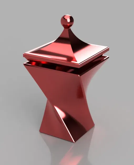 Bình hoa vuông xoắn có nắp phong cách Nhật Bản - Image 1