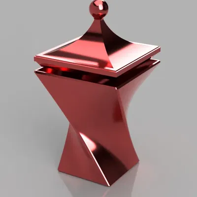 Bình hoa vuông xoắn có nắp phong cách Nhật Bản