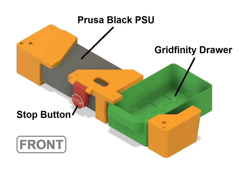 Hộp bảo vệ Prusa với nguồn điện phía trước và nút dừng l... - Image 1