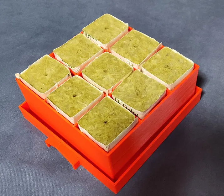 Khay rockwool đơn giản cho 9 khối 4x4 cm - Image 1