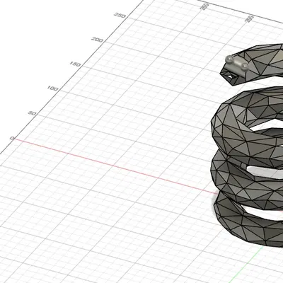 Rắn low poly cuộn tròn sẵn sàng tấn công