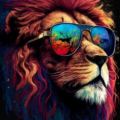 Sư tử Hueforge đeo kính mát độc đáo