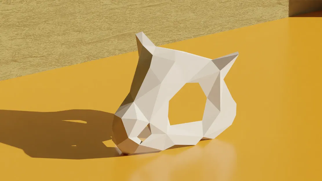 Xương sọ Cubone Osselait - Trang trí Low Poly - Image 1