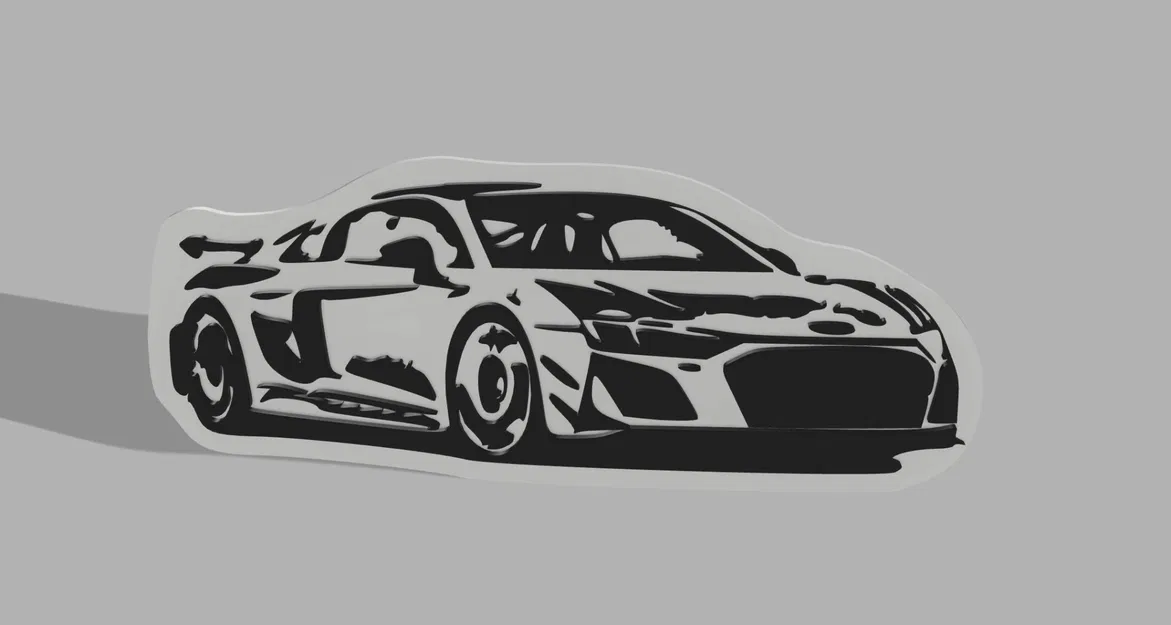 Hình ảnh bóng silhouette Audi R8 với thiết kế hai màu - Image 1