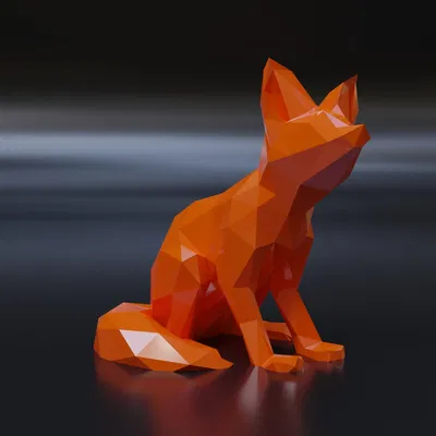 Cáo fennec phong cách low poly