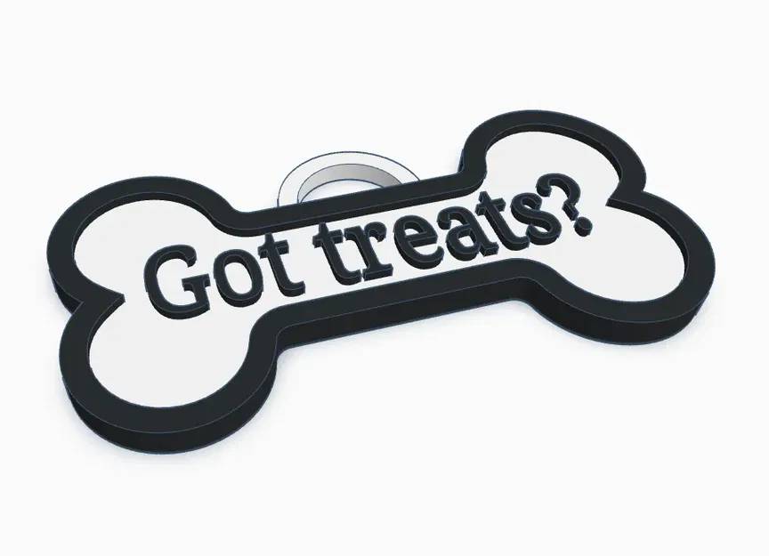 Thẻ chó hình xương với câu "got treats? - Image 1