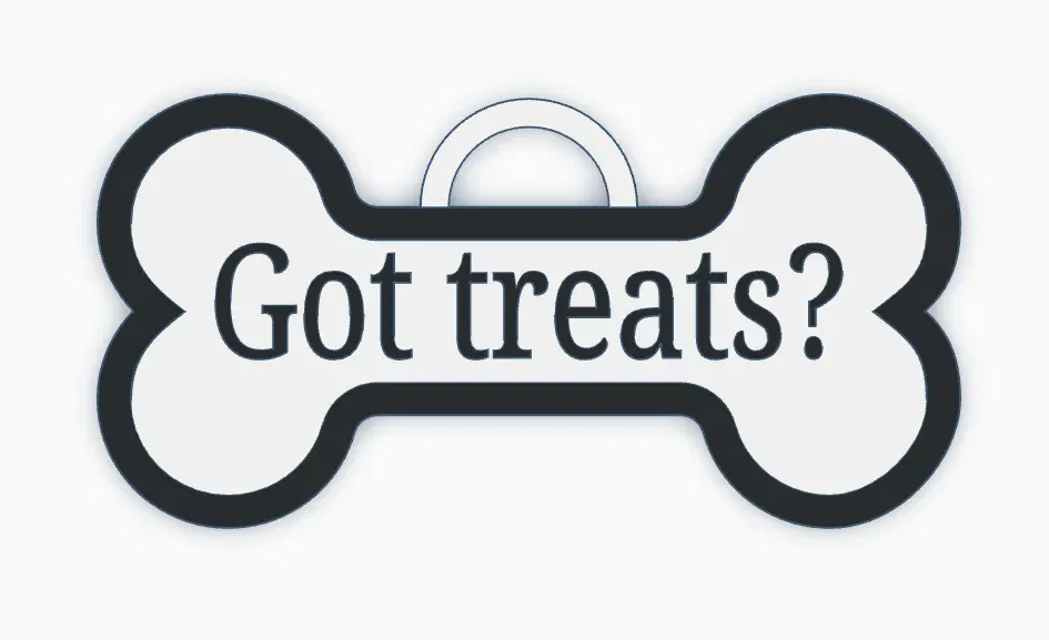 Thẻ chó hình xương với câu "got treats? - Image 2