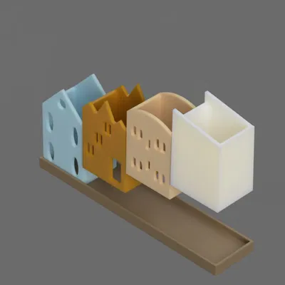 Bộ tổ chức bàn làm việc mô-đun hình thuyền và thành phố