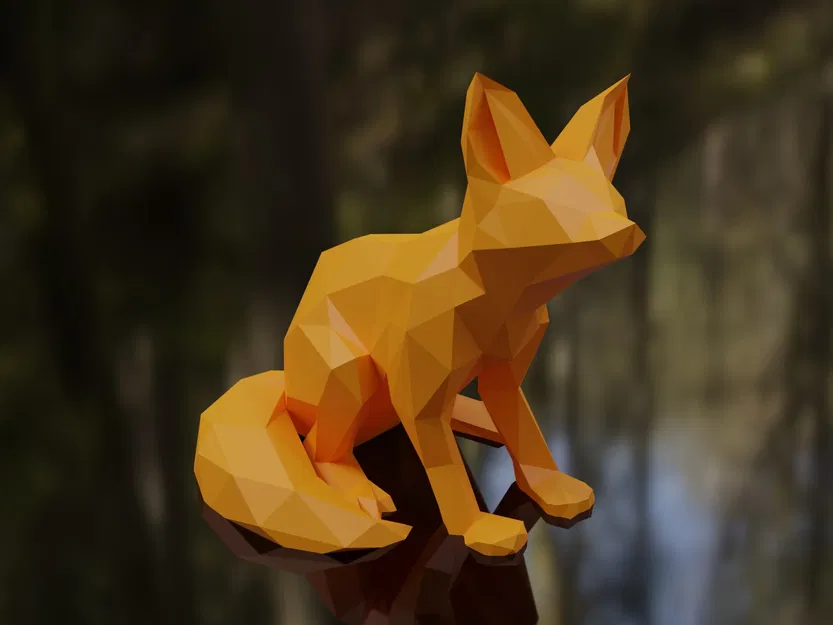 Cáo fennec phong cách low poly - Image 3