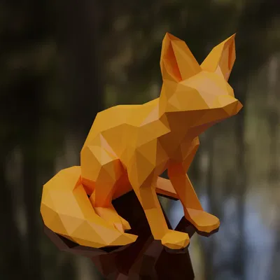 Cáo fennec phong cách low poly
