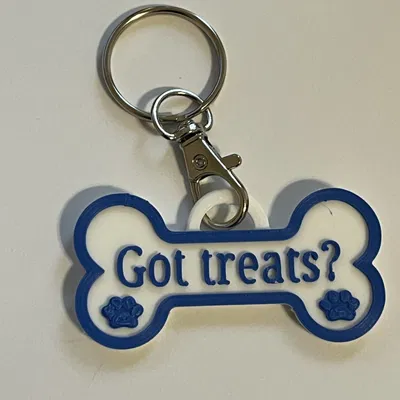 Mặt thẻ chó Got Treats với vòng cố định