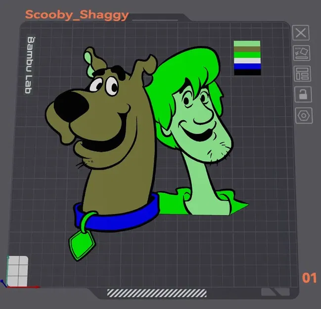 Nghệ thuật tường Scooby Doo và Shaggy 2D dày 1mm - Image 1