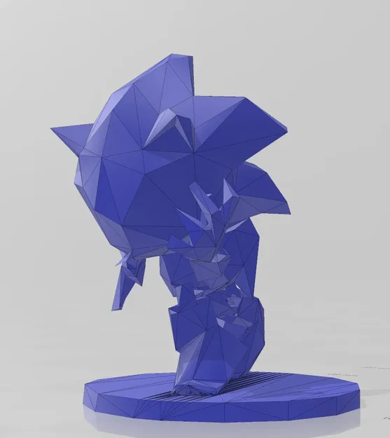 Nhân vật Sonic phong cách low poly - Image 1