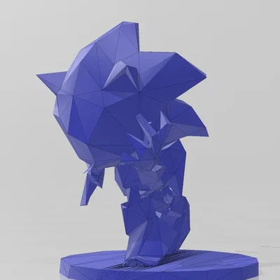 Nhân vật Sonic phong cách low poly
