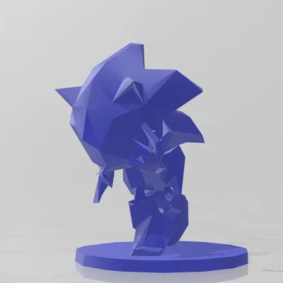 Nhân vật Sonic phong cách low poly