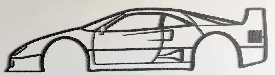 Silhouette Ferrari F40 treo tường nghệ thuật - Image 1