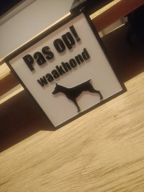 Biển cảnh báo cho chó giữ nhà bằng tiếng Hà Lan - Image 1