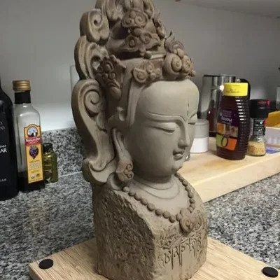 Tượng Phật đầu người mô phỏng từ quét 3D