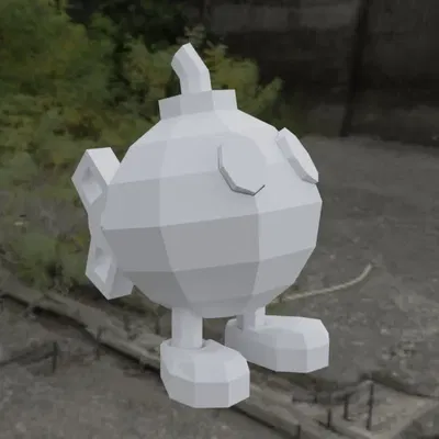 Bob-Omb phong cách low poly từ Super Mario