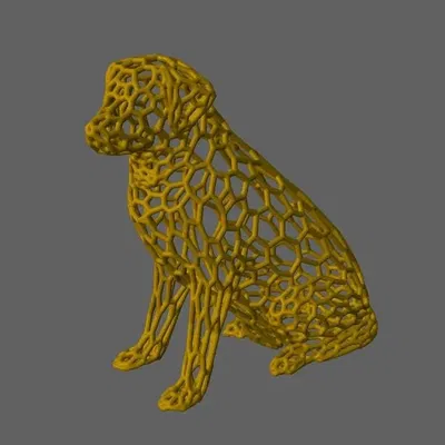 Mô hình điêu khắc Labrador phong cách Voronoi