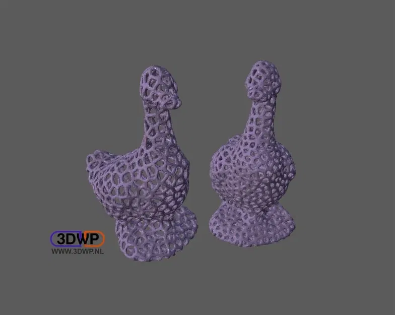 Điêu khắc vịt Voronoi với lưới độc đáo từ công cụ trực... - Image 1