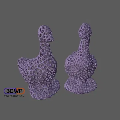 Điêu khắc vịt Voronoi với lưới độc đáo từ công cụ trực...