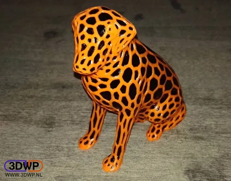 Labrador hai màu phong cách Low Poly và Voronoi - Image 1