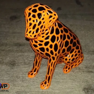 Labrador hai màu phong cách Low Poly và Voronoi