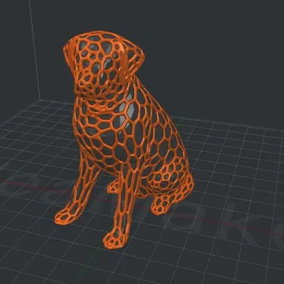 Labrador hai màu phong cách Low Poly và Voronoi