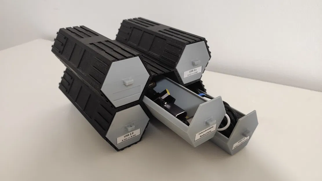 Hộp hình lục giác mô-đun có ngăn kéo độc lập - Image 1