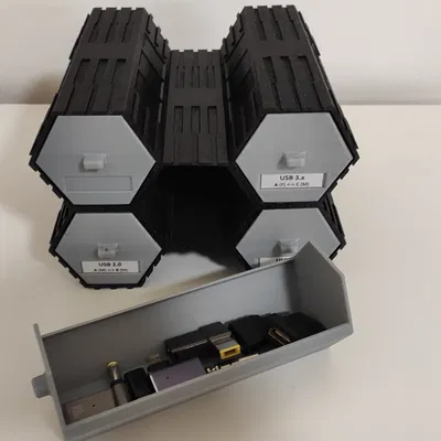 Hộp hình lục giác mô-đun có ngăn kéo độc lập