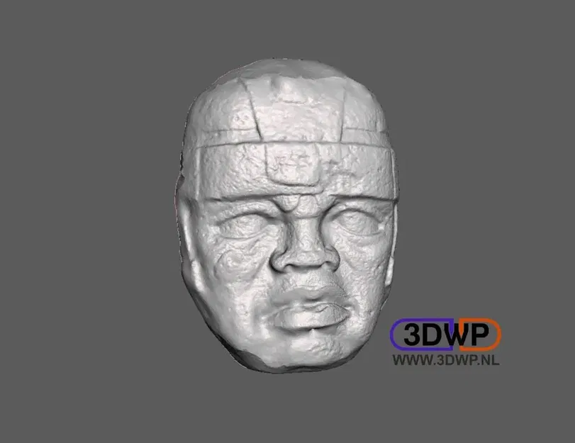 Đầu lâu Olmec treo tường nghệ thuật cổ đại - Image 1