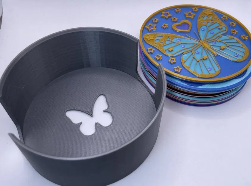 Giá đỡ lót ly 3D với thiết kế ngôi sao và bướm - Image 2